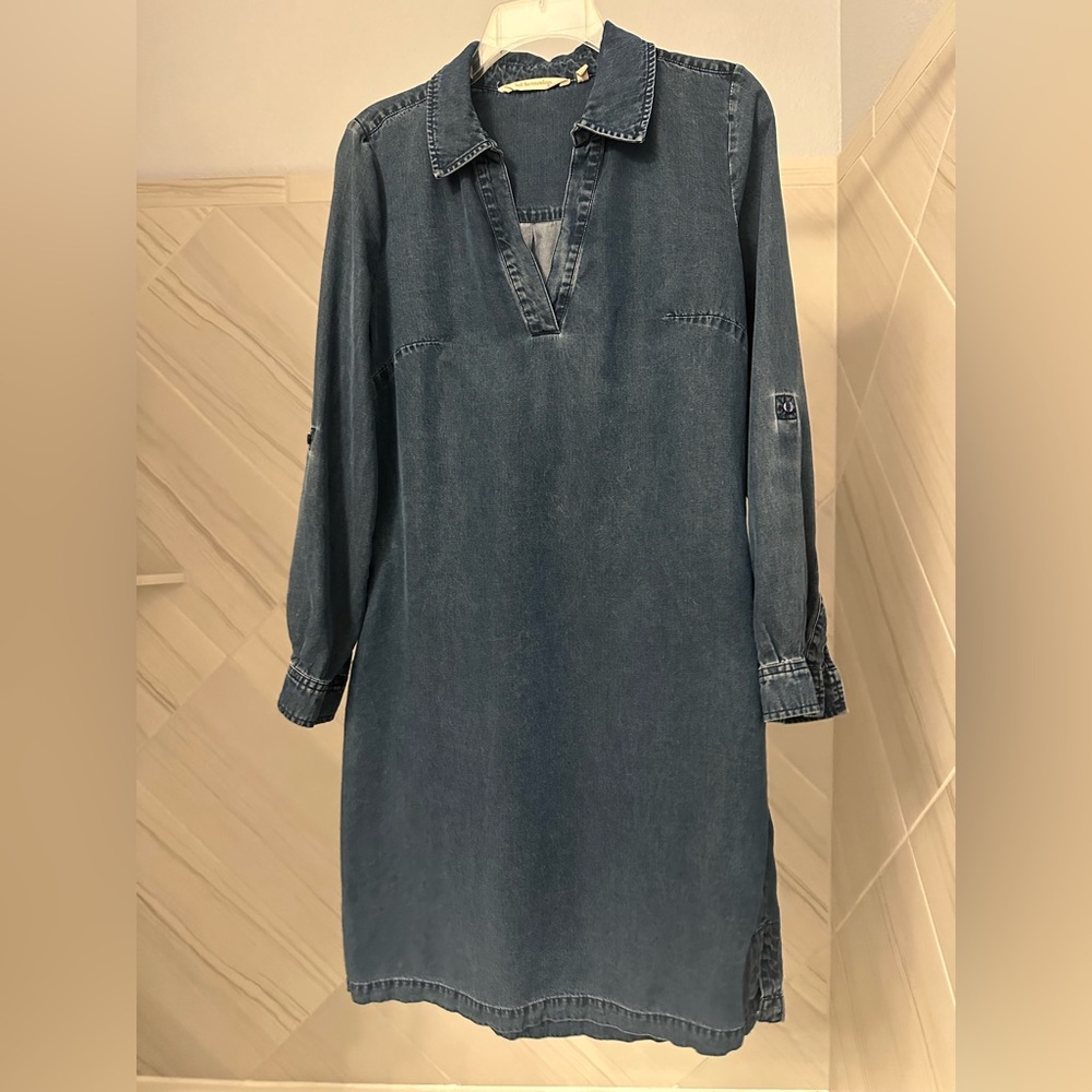 Soft Surroundings Tencel Lyocell Denim Dress | Long Sleeve | Size XS